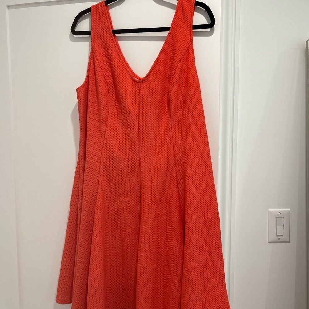 Elegant Coral Red Sleeveless Dress